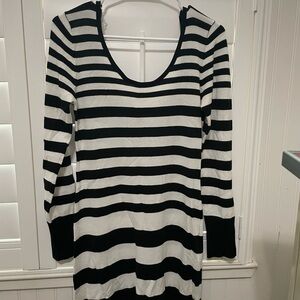 Black and White Striped sweater Dress